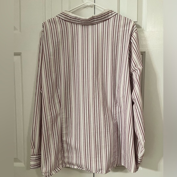 George, 4X, White/Maroon Striped. Long sleeve - Picture 2 of 2